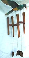 Wholesale gift decor catalog online - bird top bamboo chimes 