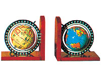 Father day gift unique supply - world globe wooden bookend