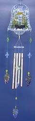 Baby room decor manufacture - glass wind bell with bird house decor on top