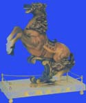 Resin horse figurine on stand