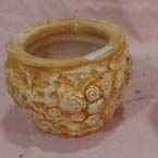 Rose rusty decoration - clay round open 